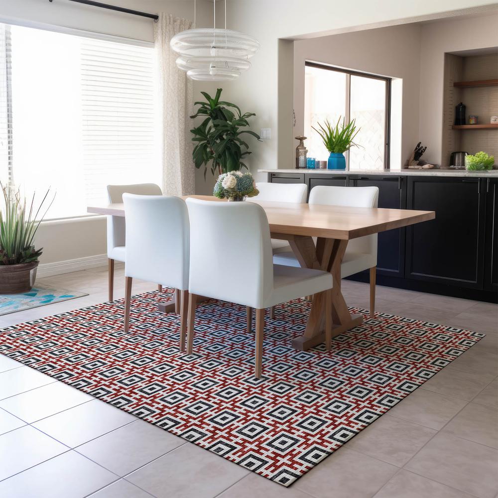 Indoor/Outdoor Marlo MO1 Red Washable 8' x 10' Rug