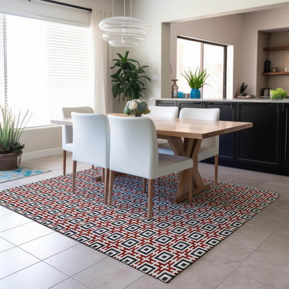 Indoor/Outdoor Marlo MO1 Red Washable 8' x 10' Rug
