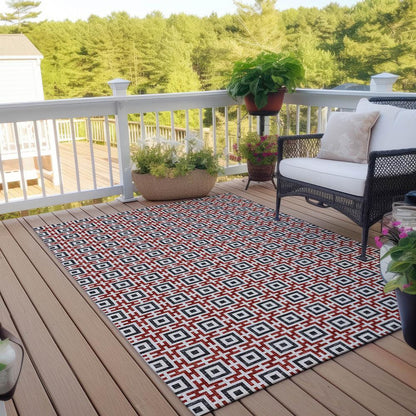 Indoor/Outdoor Marlo MO1 Red Washable 8' x 10' Rug