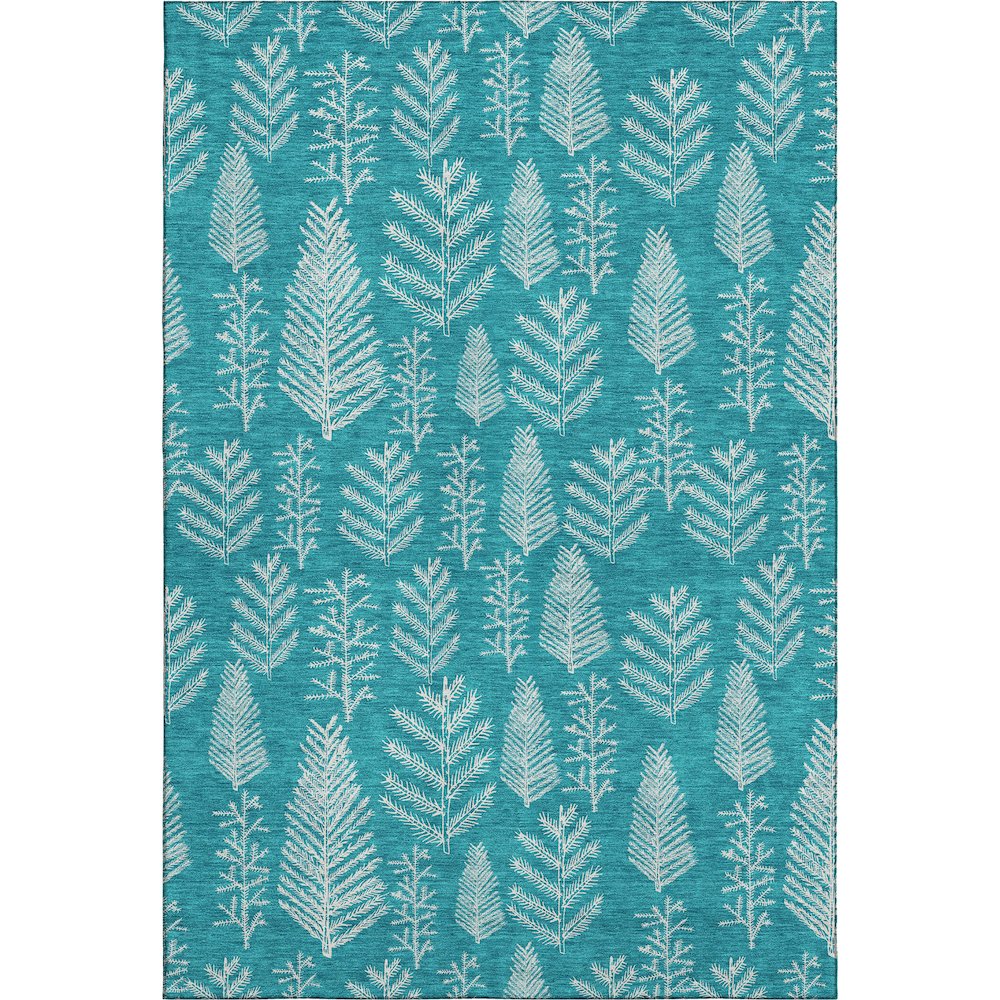 Luxury Washable Indoor/Outdoor Merry & Bright Teal 8' x 10' Rug