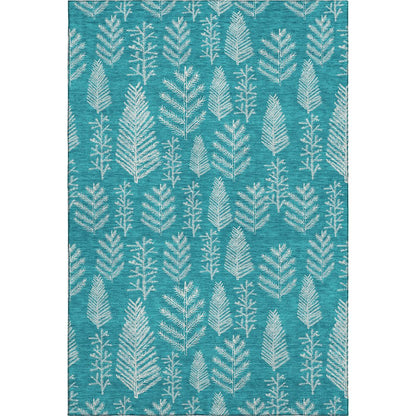 Luxury Washable Indoor/Outdoor Merry & Bright Teal 8' x 10' Rug