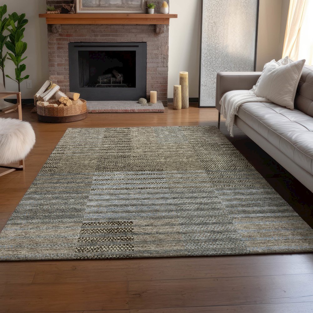 Machine Washable Indoor/Outdoor Neo Taupe 8' x 10' Rug