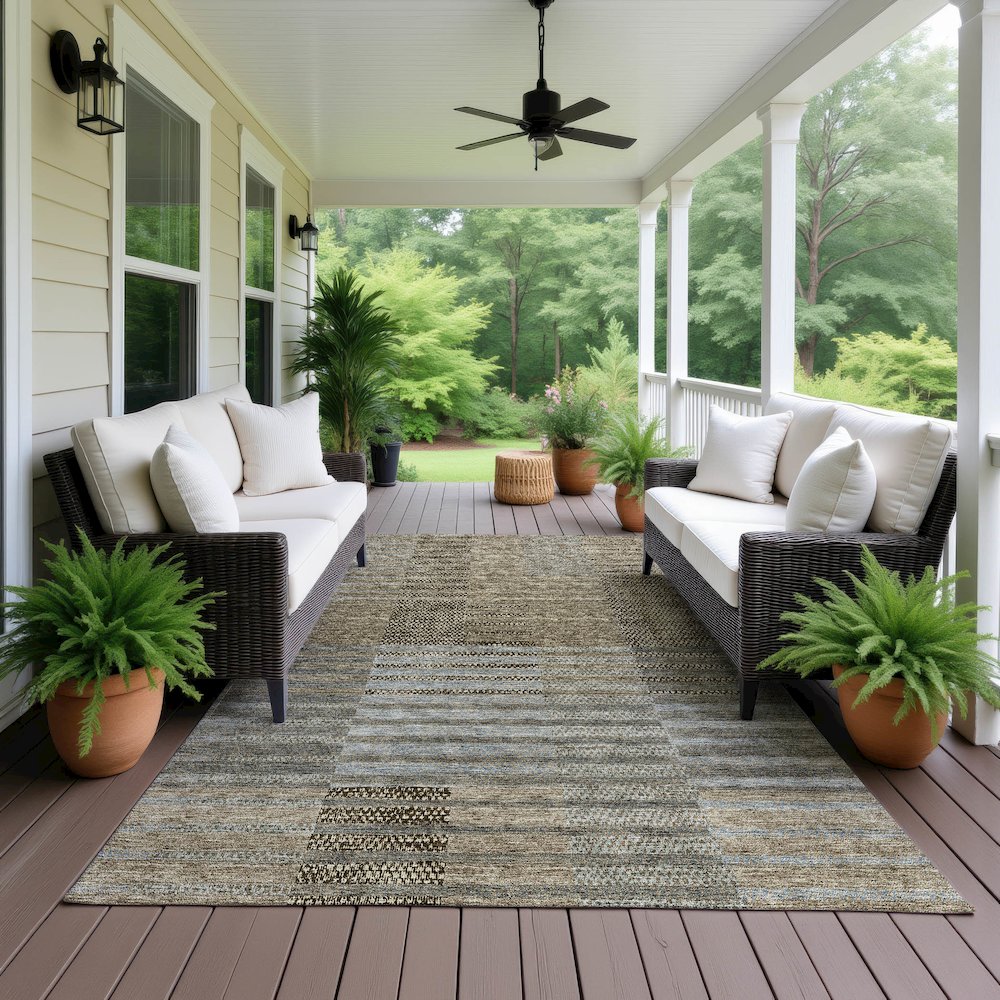 Machine Washable Indoor/Outdoor Neo Taupe 8' x 10' Rug