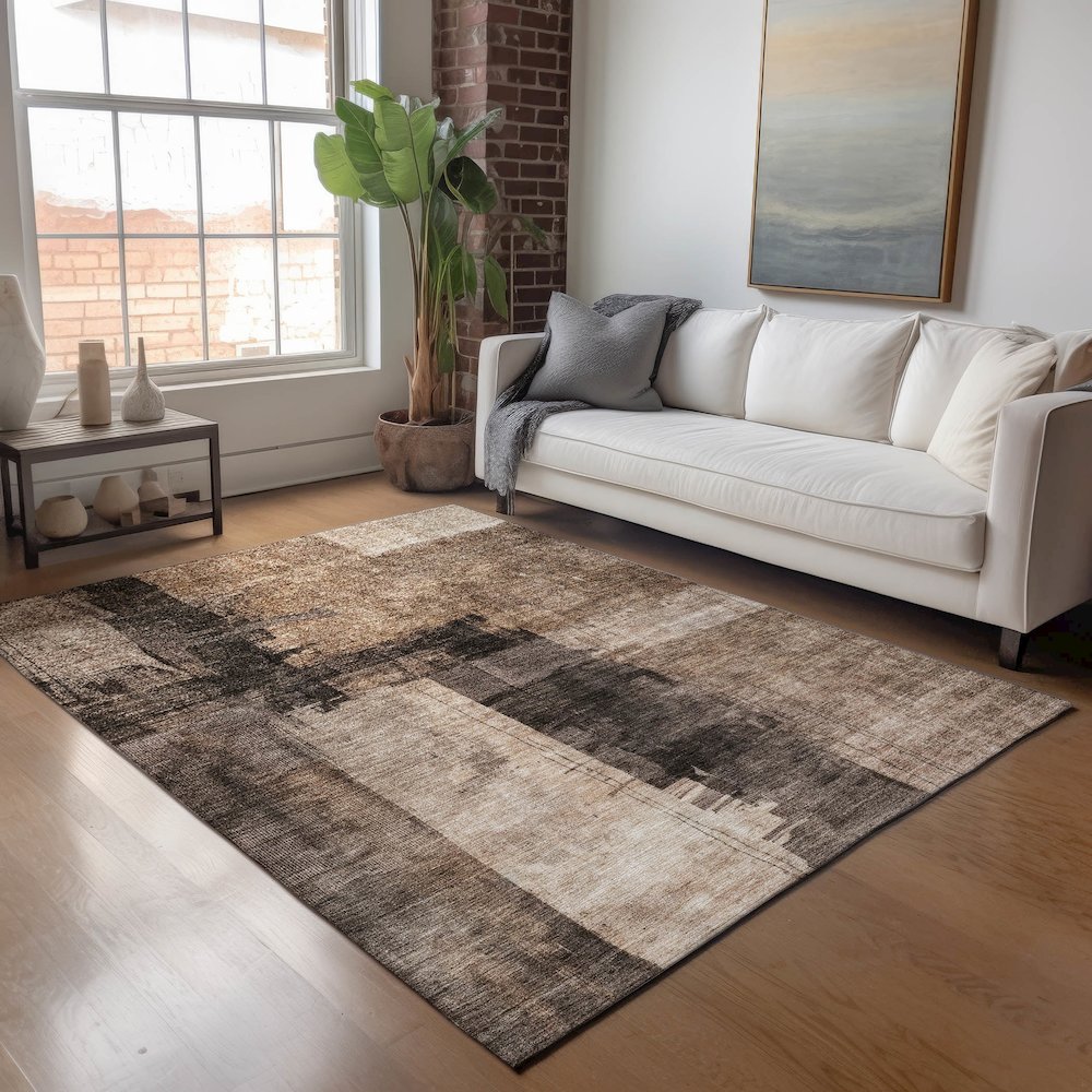 Indoor/Outdoor Nouveau Brown 8' x 10' Rug