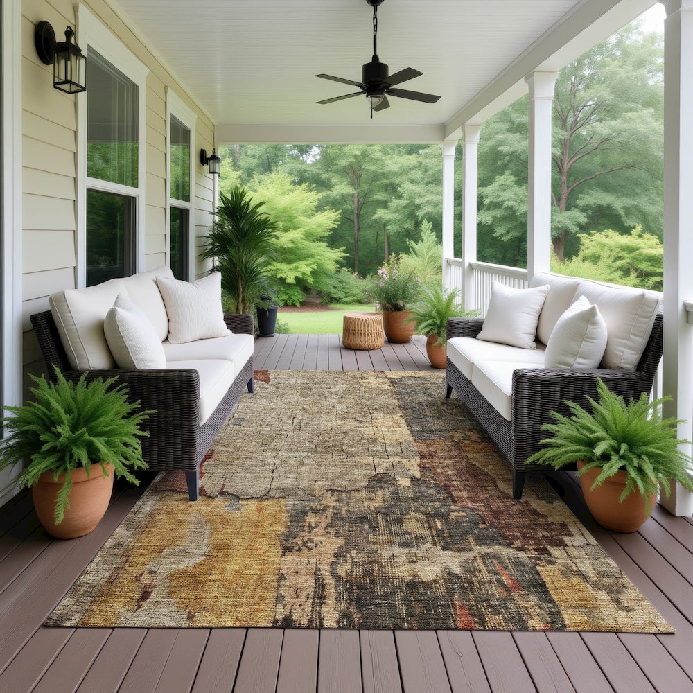 Indoor/Outdoor Nouveau Khaki 8' x 10' Rug