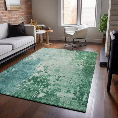 Machine Washable Indoor/Outdoor Pacifica Emerald 8' x 10' Rug