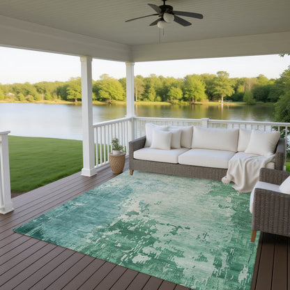 Machine Washable Indoor/Outdoor Pacifica Emerald 8' x 10' Rug
