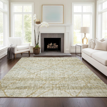 Luxury Washable Indoor/Outdoor Portico Wheat 8' x 10' Rug