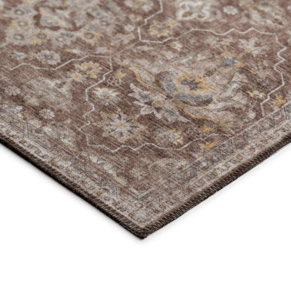 Indoor/Outdoor Marbella MB4 Mocha Washable 2'3" x 7'6" Runner Rug