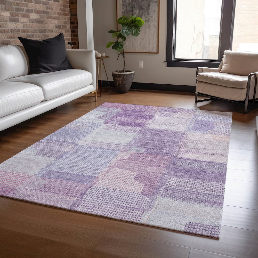 Luxury Washable Indoor/Outdoor Ravenna Lavender 8' x 10' Rug