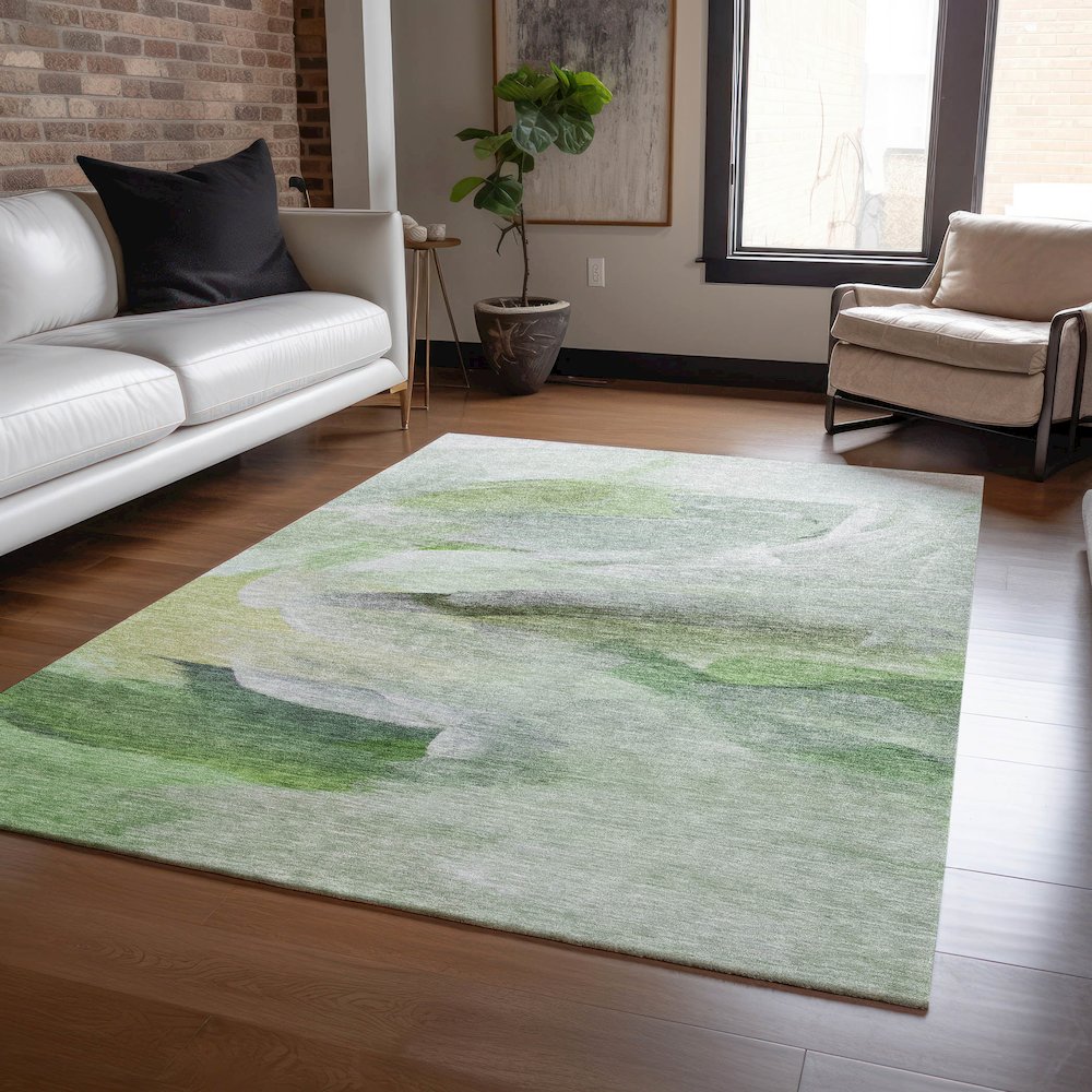 Luxury Washable Indoor/Outdoor Ravenna Aloe 8' x 10' Rug