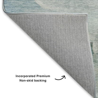 Luxury Washable Indoor/Outdoor Ravenna Teal 3' x 5' Rug