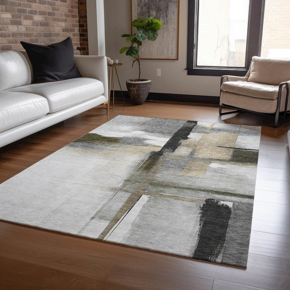 Luxury Washable Indoor/Outdoor Ravenna Gray 8' x 10' Rug