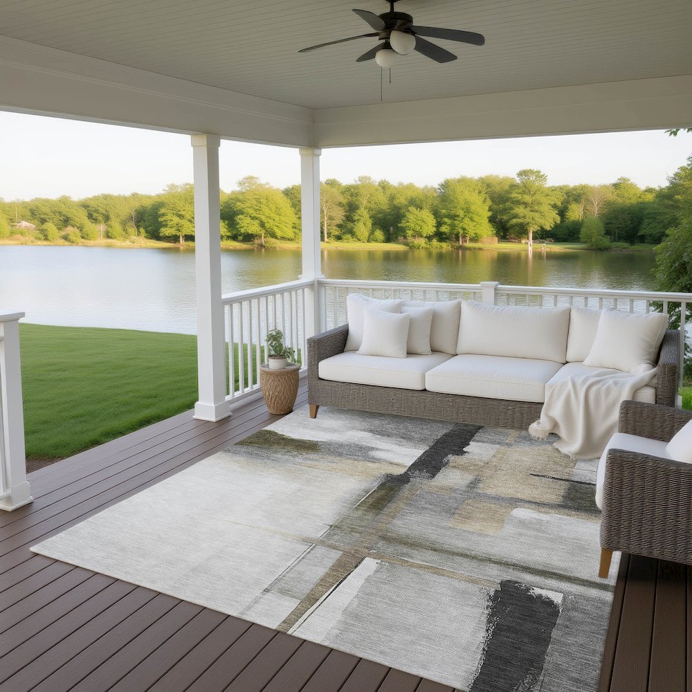 Luxury Washable Indoor/Outdoor Ravenna Gray 8' x 10' Rug