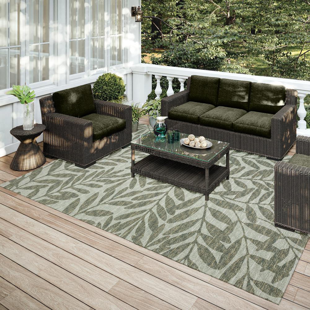 Yuma Green Coastal Floral 5' x 7'6" Area Rug Green AYU35