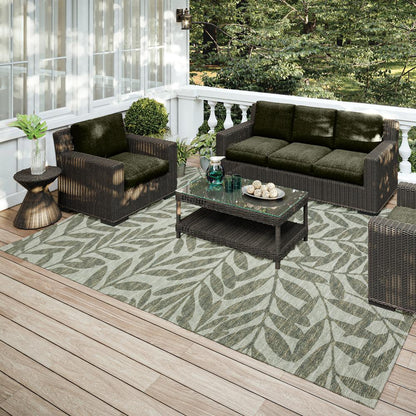 Yuma Green Coastal Floral 5' x 7'6" Area Rug Green AYU35