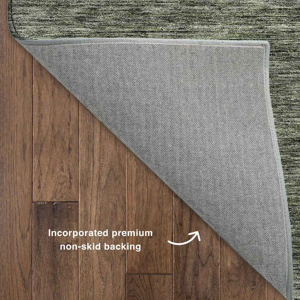 Luxury Washable Indoor/Outdoor Soft Essentials SE1 Green 3' x 5' Rug