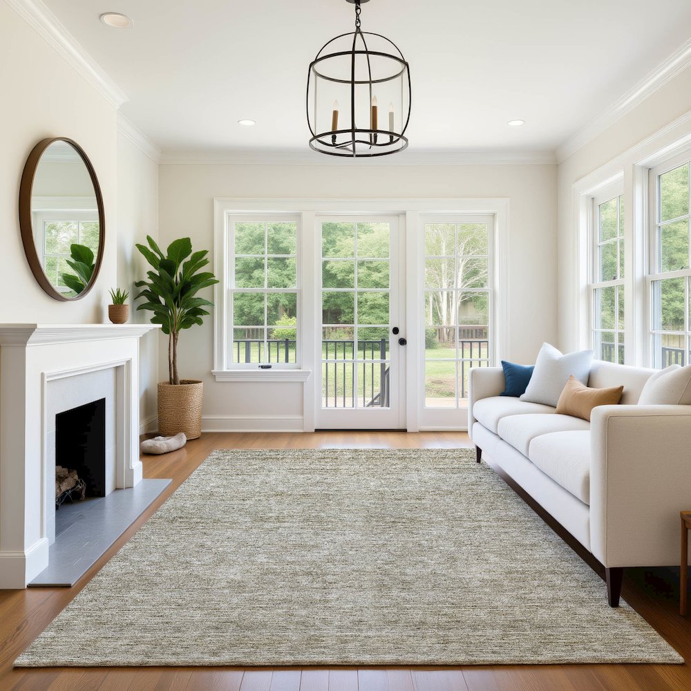 Luxury Washable Indoor/Outdoor Soft Essentials SE1 Ivory 8' x 10' Rug
