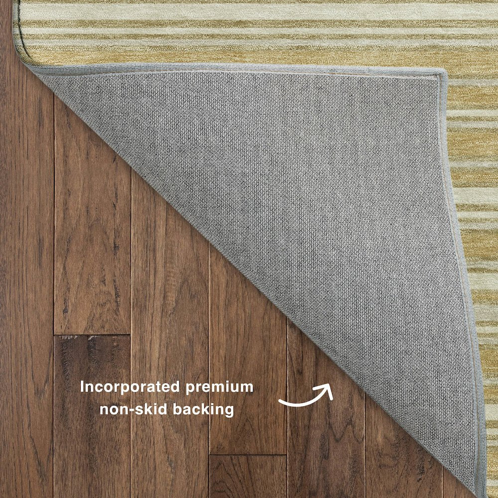 Luxury Washable Indoor/Outdoor Soft Essentials SE2 Gold 3' x 5' Rug