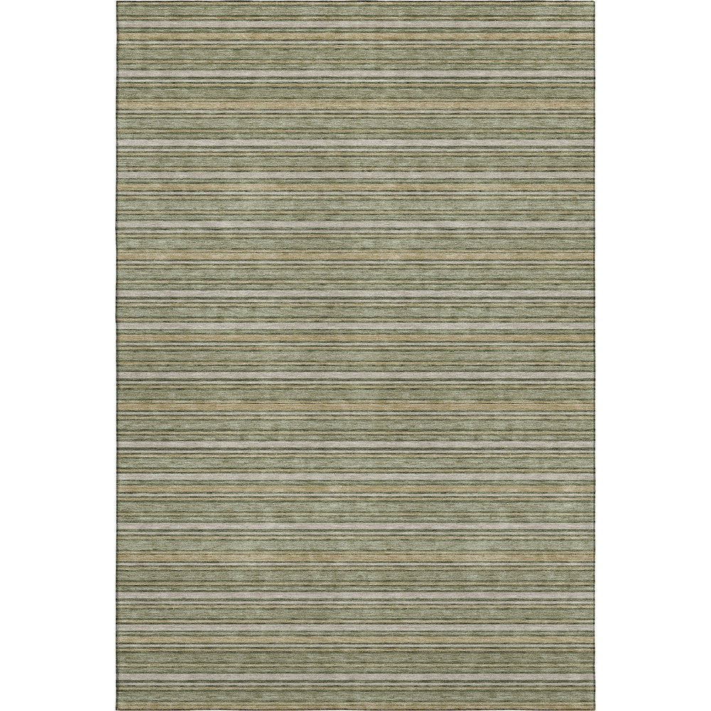 Luxury Washable Indoor/Outdoor Soft Essentials SE2 Green 8' x 10' Rug