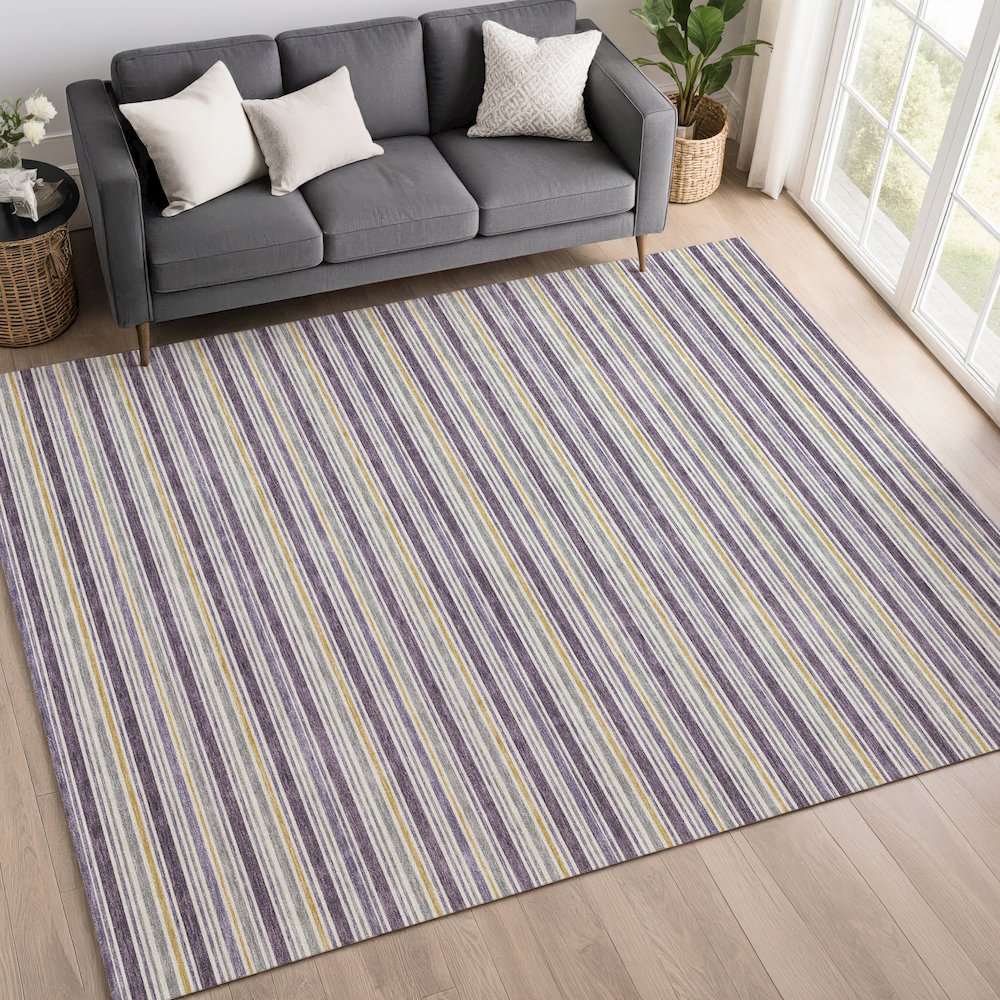 Luxury Washable Indoor/Outdoor Soft Essentials SE2 Purple 8' x 10' Rug