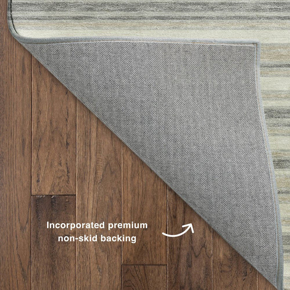 Luxury Washable Indoor/Outdoor Soft Essentials SE2 Gray 3' x 5' Rug