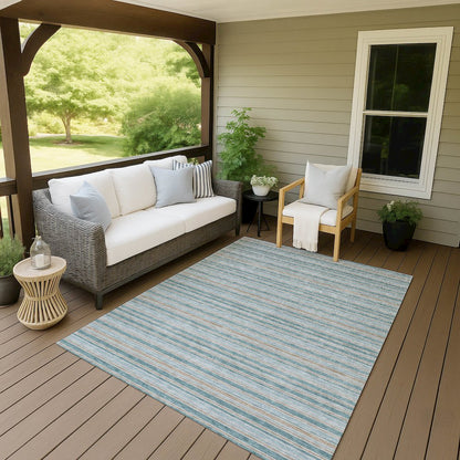Luxury Washable Indoor/Outdoor Soft Essentials SE2 Teal 5' x 7'6" Rug