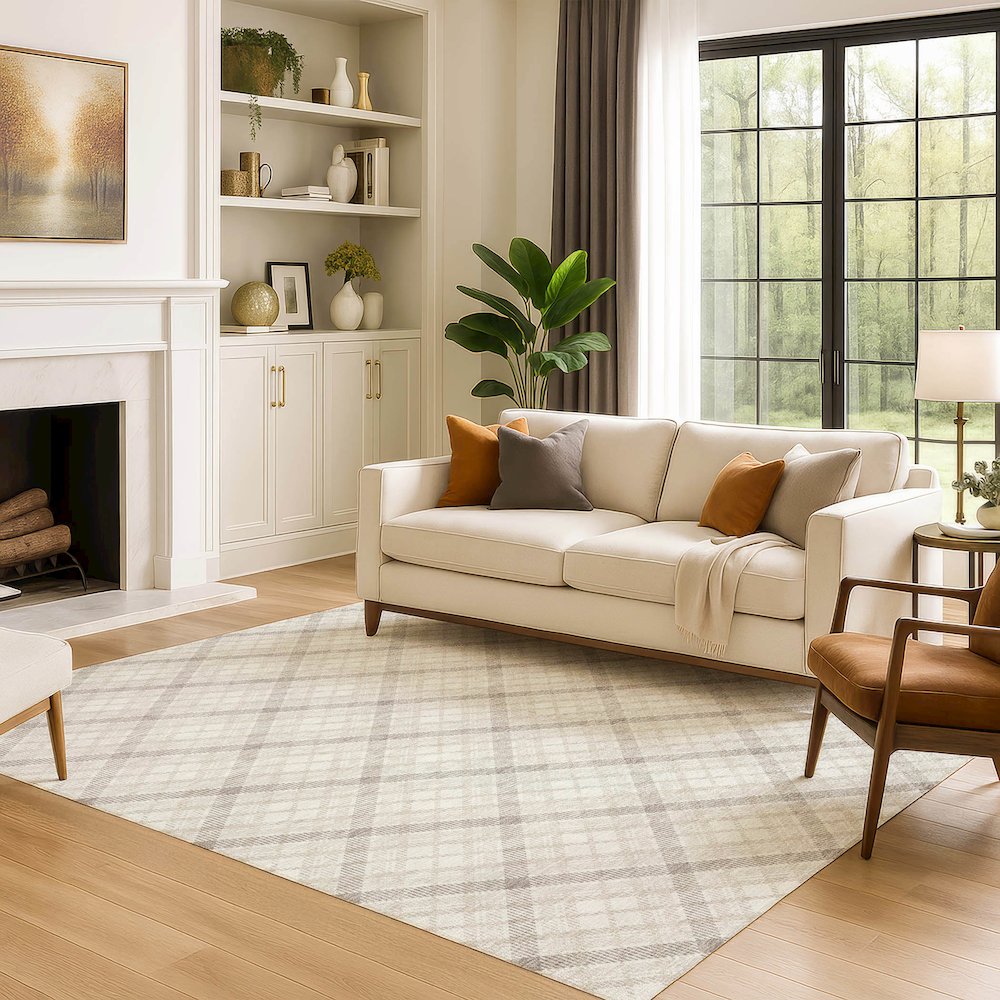 Luxury Washable Indoor/Outdoor Soft Essentials SE3 Ivory 8' x 10' Rug