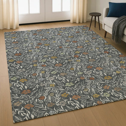 Luxury Washable Indoor/Outdoor Soft Essentials SE4 Gray 8' x 10' Rug