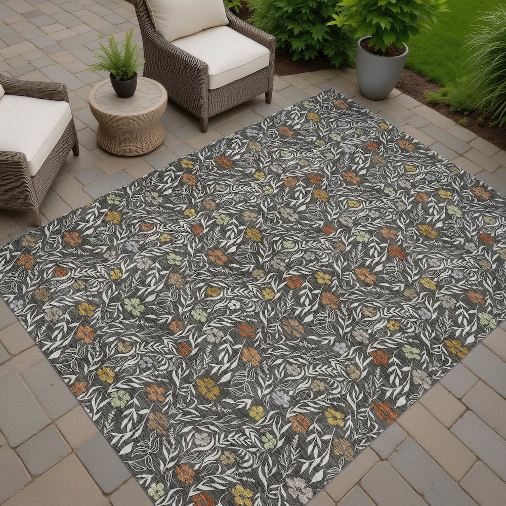 Luxury Washable Indoor/Outdoor Soft Essentials SE4 Gray 5' x 7'6" Rug