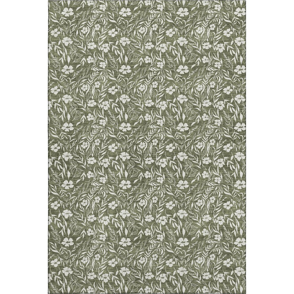Luxury Washable Indoor/Outdoor Soft Essentials SE4 Green 8' x 10' Rug