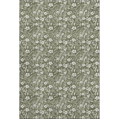 Luxury Washable Indoor/Outdoor Soft Essentials SE4 Green 8' x 10' Rug