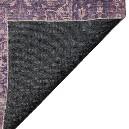 Luxury Washable Indoor/Outdoor Solace Eggplant 3' x 5' Rug