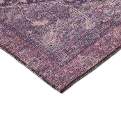 Luxury Washable Indoor/Outdoor Solace Eggplant 3' x 5' Rug