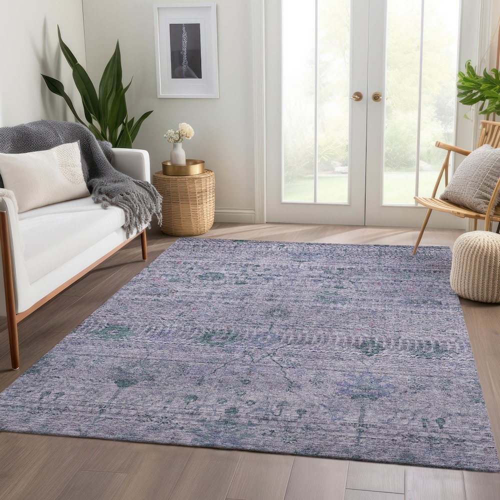 Luxury Washable Indoor/Outdoor Solace Lavender 8' x 10' Rug