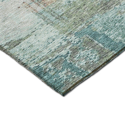 Luxury Washable Indoor/Outdoor Solace Teal 3' x 5' Rug