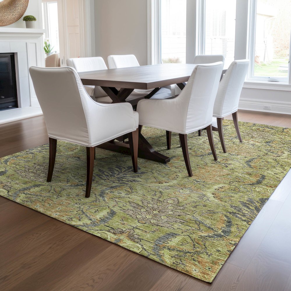 Luxury Washable Indoor/Outdoor Solace Aloe 8' x 10' Rug