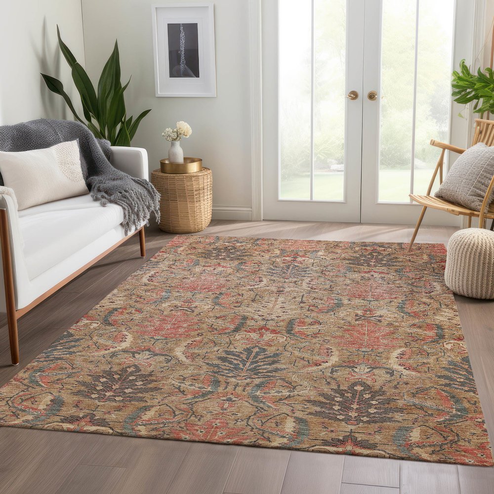 Luxury Washable Indoor/Outdoor Solace Tan 8' x 10' Rug