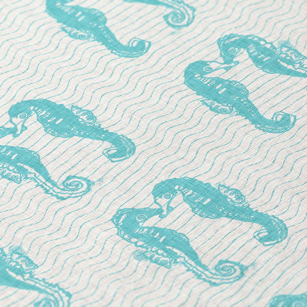 Indoor/Outdoor Seabreeze SZ15 Teal Washable 3' x 5' Rug