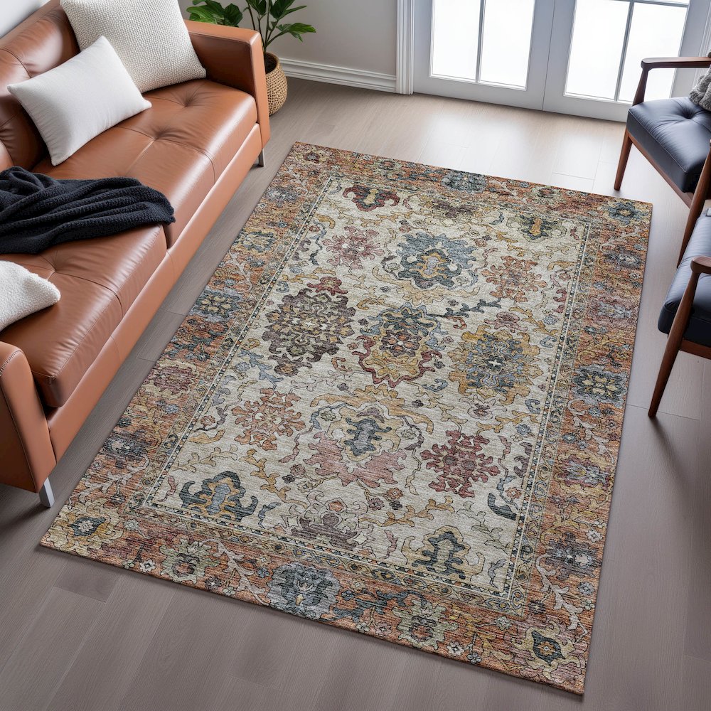 Indoor/Outdoor Silk Road Copper 6'6" x 9'6" Rug
