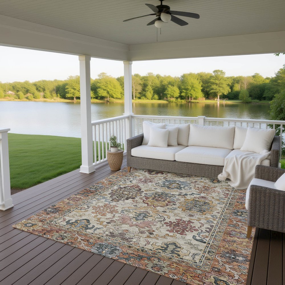 Indoor/Outdoor Silk Road Copper 6'6" x 9'6" Rug