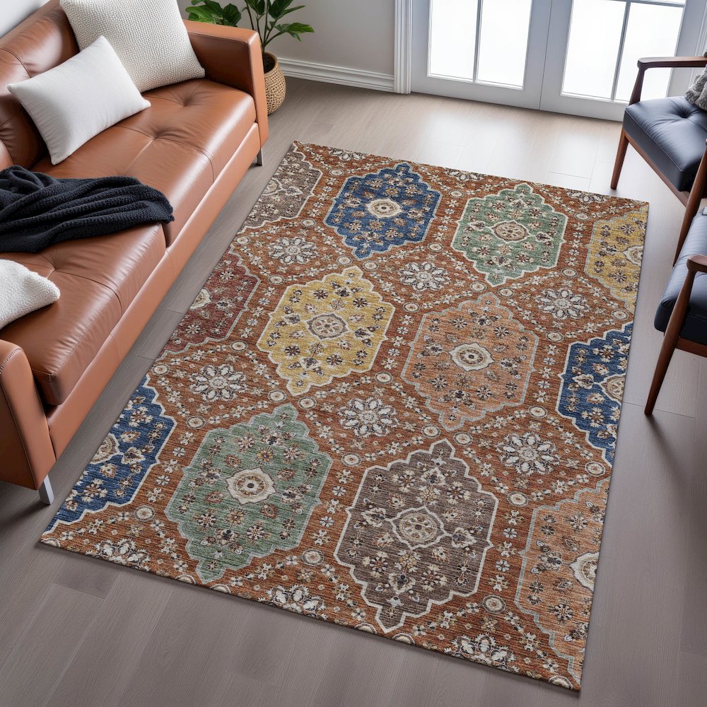 Indoor/Outdoor Silk Road Paprika 6'6" x 9'6" Rug