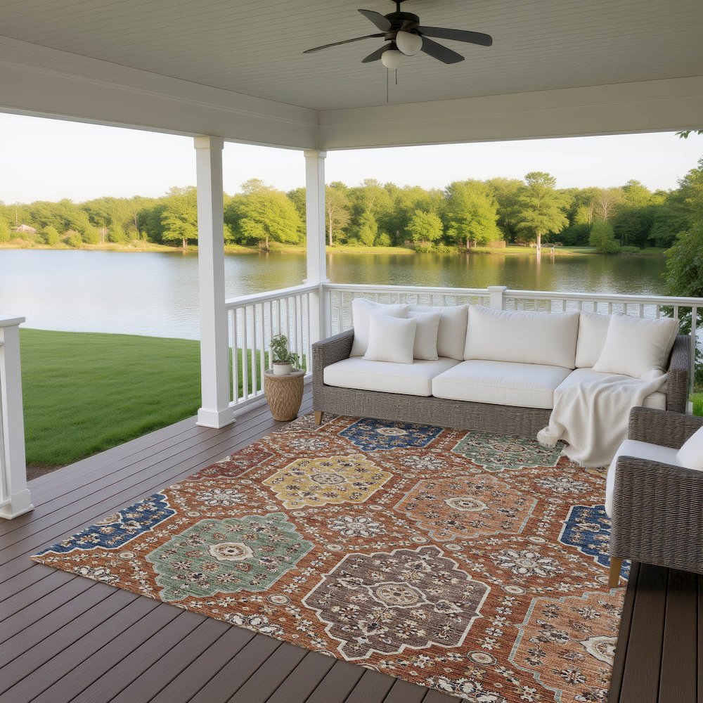 Indoor/Outdoor Silk Road Paprika 6'6" x 9'6" Rug