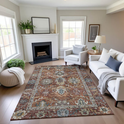 Indoor/Outdoor Silk Road Paprika 6'6" x 9'6" Rug