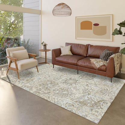 Luxury Washable Indoor/Outdoor Tabrook Ivory 8' x 10' Rug