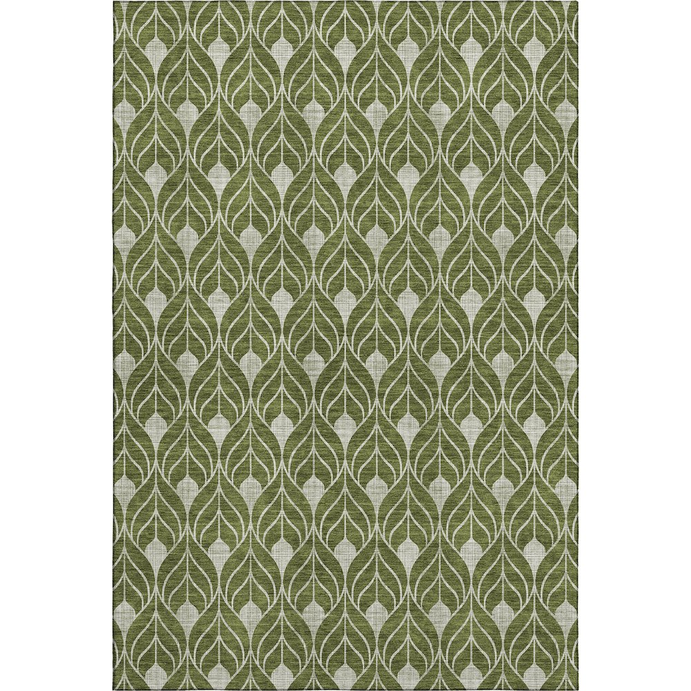Luxury Washable Indoor/Outdoor The Reserve Olive 8' x 10' Rug
