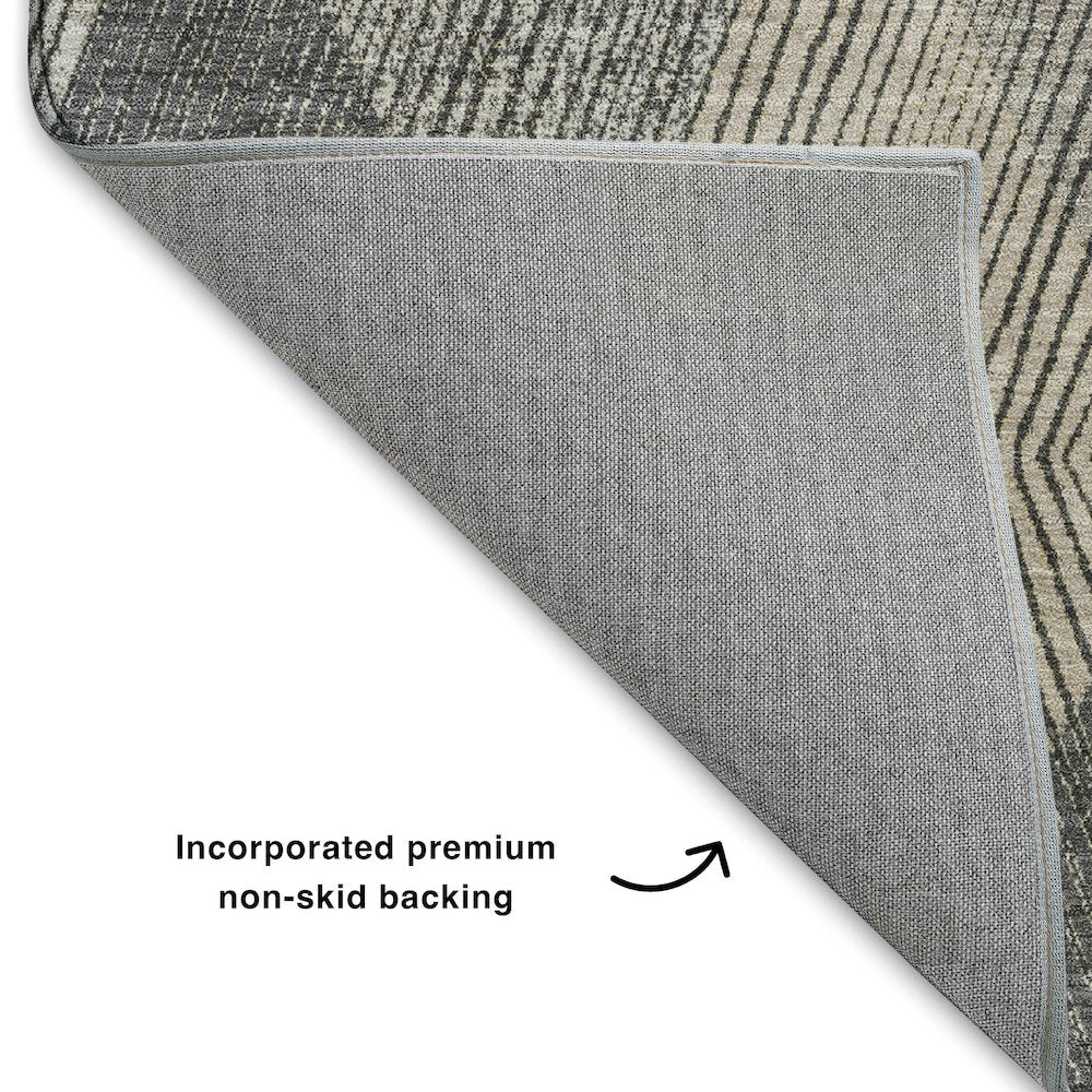 Luxury Washable Indoor/Outdoor The Reserve Charcoal 3' x 5' Rug
