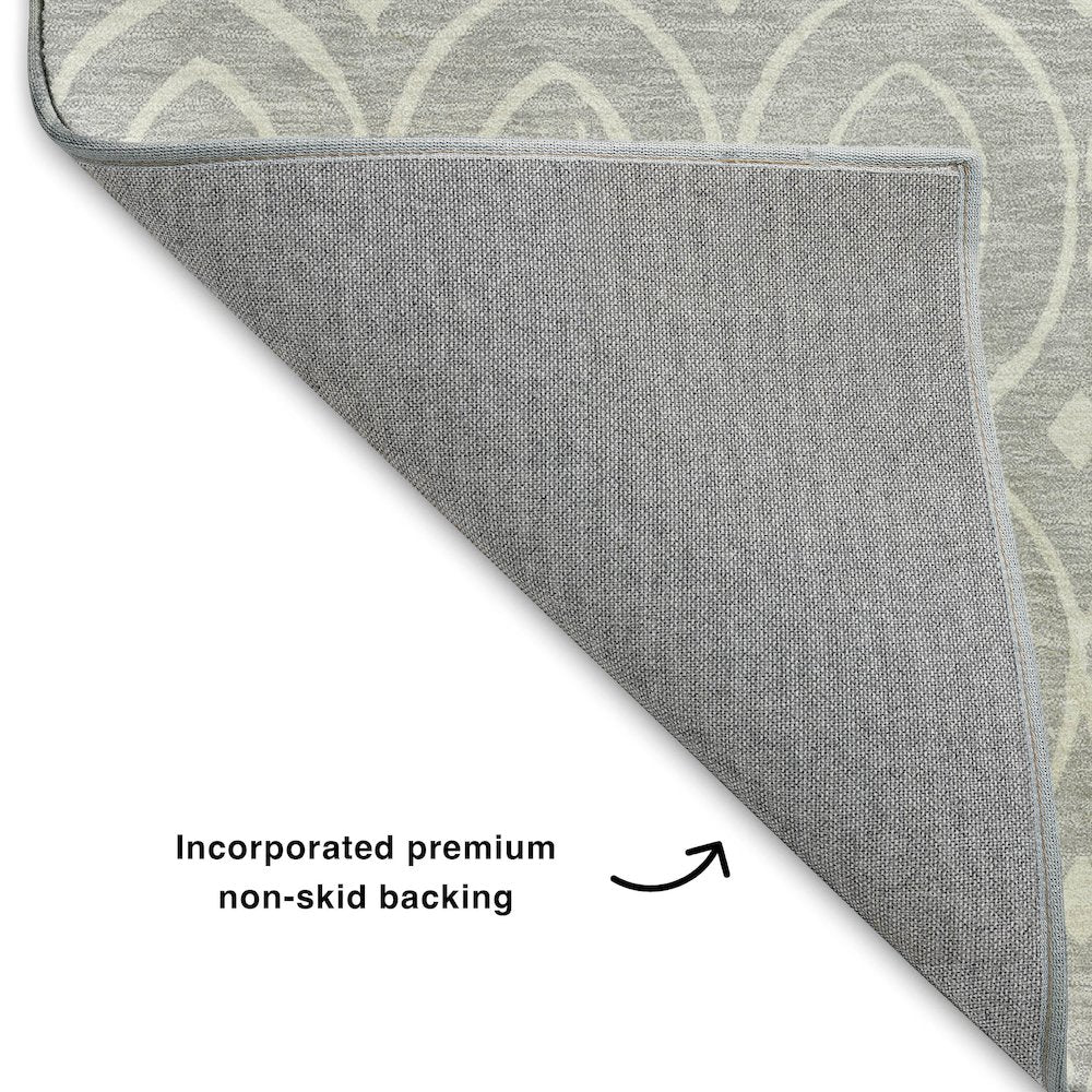 Luxury Washable Indoor/Outdoor The Reserve Silver 3' x 5' Rug
