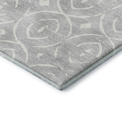 Luxury Washable Indoor/Outdoor The Reserve Silver 3' x 5' Rug
