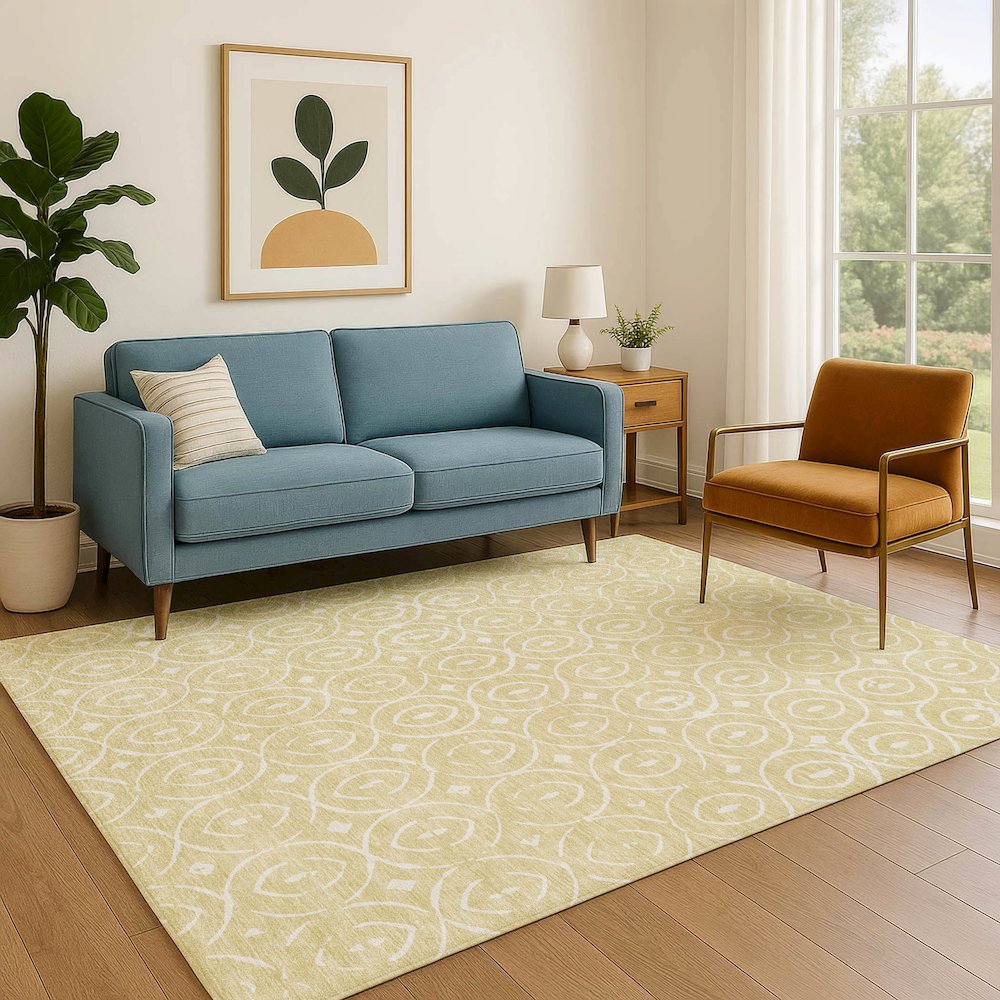Luxury Washable Indoor/Outdoor The Reserve Wheat 8' x 10' Rug
